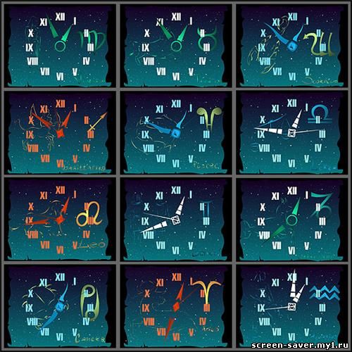 Zodiac Clock ScreenSavers 2.3